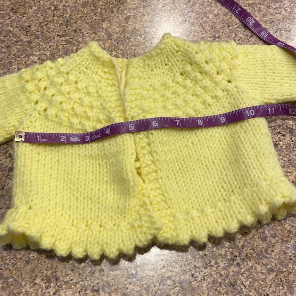 Handmade Knit Baby Yellow Sweater - Picture 16 of 17